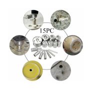 Diamond Hole Saw Cutter Bit Set 15 PCS Mata Bor Kaca Granit Keramik Universal - Image 4