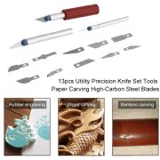 Hobby Knife Tool Set 13 PCS Pisau Ukir Mini Pahat Kayu dan Kerajinan Serbaguna - Image 3