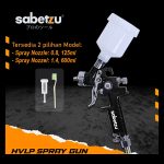 Sabetzu Spray Gun HVLP 125ml / 600ml Tabung Atas – Alat Semprot Cat Angin Air untuk Cat Mobil, Kayu & Interior