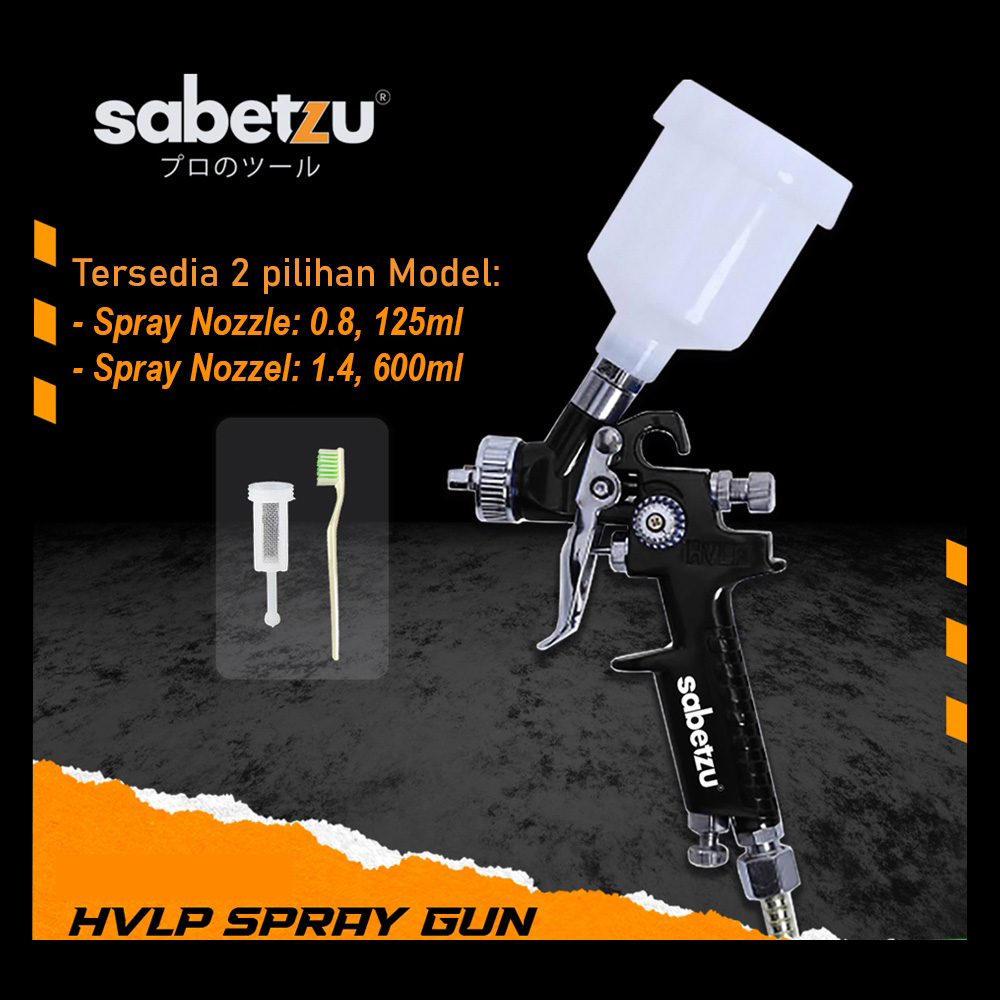 id-11134207-7r98y-lnibhq6201h8f9 Sabetzu Spray Gun HVLP 125ml / 600ml Tabung Atas – Alat Semprot Cat Angin Air untuk Cat Mobil, Kayu & Interior - Image 1