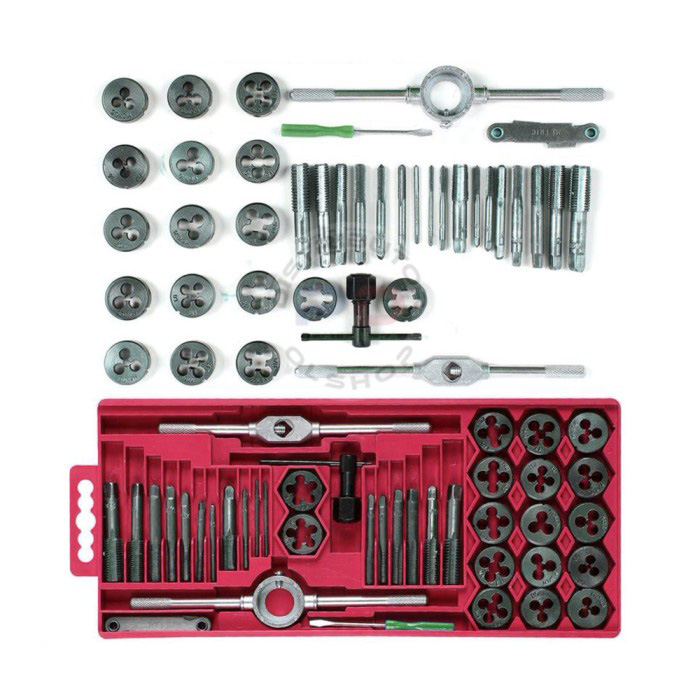 sg-11134201-23010-dd8a0hwcewmv8d Tap & Die Set 40 PCS Hand Tool Pembuat Drat Ulir Baut Snai Senai Lengkap - Image 1