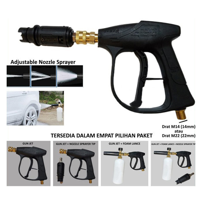 sg-11134201-7ra2v-m4its5v5xbw4d5 Kepala Semprotan Jet Cleaner Foam Lance – Quick Release M14, M22, 1/4 - Image 1