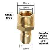 Adaptor Nepel Coupler Quick Release Jet Cleaner M22 Sambungan Mesin Selang - Image 2