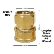 Adaptor Nepel Coupler Quick Release Jet Cleaner M22 Sambungan Mesin Selang - Image 3