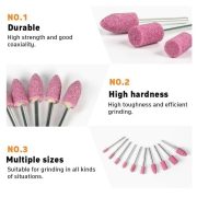 Mounted Stone Set 3mm Osco Mata Gerinda Amplas Poles Bubut Besi Kayu Plastik - Image 3