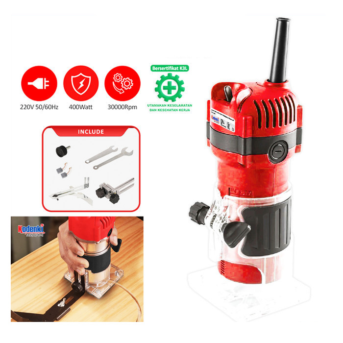 sg-11134201-7rdwg-lz0oiz076wka2f Electric Wood Trimmer Router 1/4 Inch Mesin Profil Kayu Serut Ukir Parut PVC Triplek - Image 1